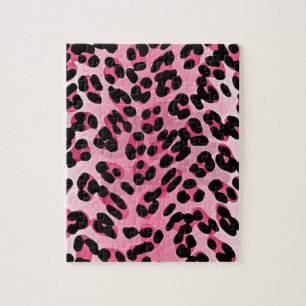 RAB Rockabilly Rosa Cheetah Skriv ut Pussel