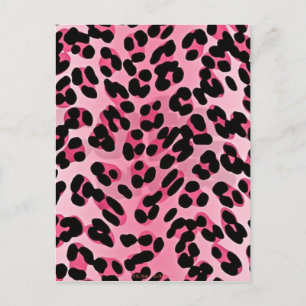 RAB Rockabilly Rosa Cheetah Skriv ut Vykort