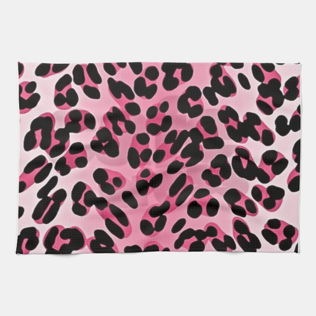 RAB Rockabilly Rosa Gepardtryck Kökshandduk (Horisontell)