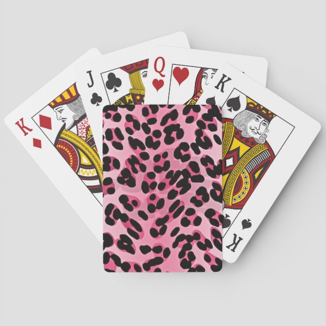 RAB Rockabilly Rosa Gepardtryck Kortlek (Baksidan)