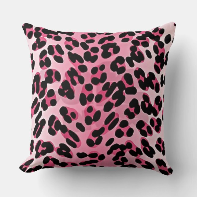 RAB Rockabilly Rosa Gepardtryck Kudde (Framsida)