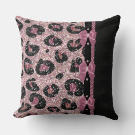 RAB Rockabilly Rosa Leopard Skriv ut menyfliksområ Kudde