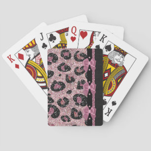 RAB Rockabilly Rosa Leopard Skriv ut menyfliksområ Spel Kort