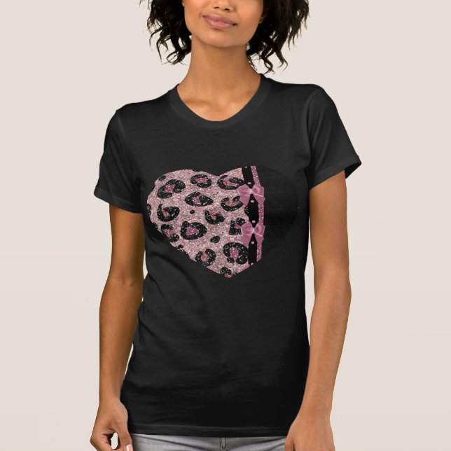 RAB Rockabilly Rosa Leopard Skriv ut menyfliksområ T-shirt (Framsida)