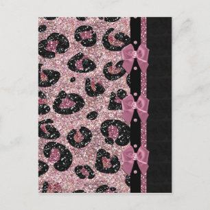 RAB Rockabilly Rosa Leopard Skriv ut menyfliksområ Vykort