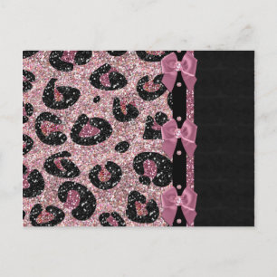 RAB Rockabilly Rosa Leopardsminkade Bandbågar Vykort