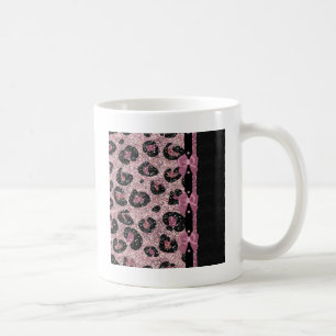 RAB Rockabilly Rosa Leopardtryck Band Bågar Kaffemugg