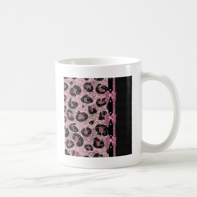 RAB Rockabilly Rosa Leopardtryck Band Bågar Kaffemugg (Höger)