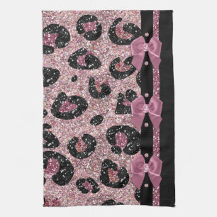 RAB Rockabilly Rosa Leoprint Band Schal Kökshandduk