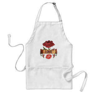 RAB Rockabilly Rosor, Kärlek & Läppstift Förkläde