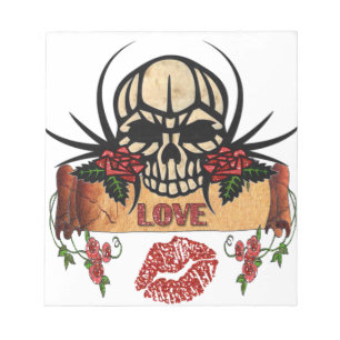 RAB Rockabilly Skull Ro Kärlek Lipstick Anteckningsblock