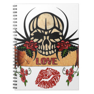 RAB Rockabilly Skull Ro Kärlek Lipstick Anteckningsbok