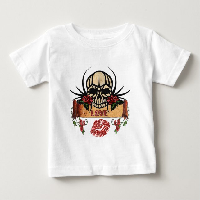 RAB Rockabilly Skull Ro Kärlek Lipstick Tee (Framsida)