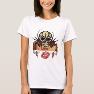 RAB Rockabilly Skull Ro Kärlek Lipstick Tee