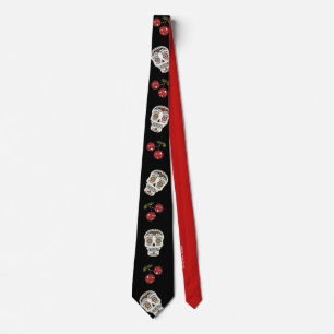 RAB Rockabilly Socker Dödskallar Körsbär På Svart Slips