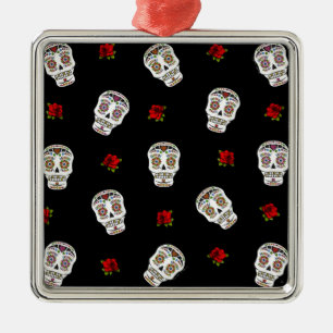 RAB Rockabilly Sugar Döskallars Ro on Black Julgransprydnad Metall