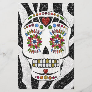 RAB Rockabilly Sugar Skull på Zebra tryck