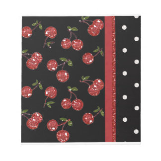 RAB Rockabilly Väldigt Cherry Cherries Black Anteckningsblock