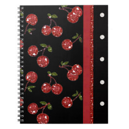 RAB Rockabilly Väldigt Cherry Cherries Black Anteckningsbok