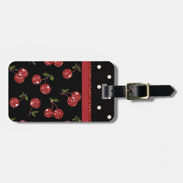 RAB Rockabilly Väldigt Cherry Cherries Black Bagagebricka (Horisontell Framsida)