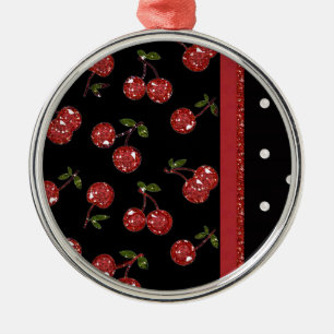 RAB Rockabilly Väldigt Cherry Cherries Black Julgransprydnad Metall