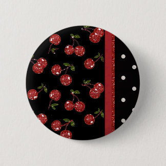 RAB Rockabilly Väldigt Cherry Cherries Black Knapp