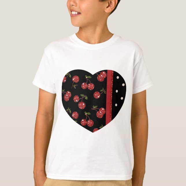 RAB Rockabilly Väldigt Cherry Cherries Black Tee (Framsida)