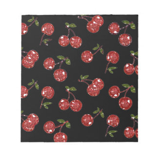 RAB Rockabilly Väldigt Cherry Cherries on Black Anteckningsblock