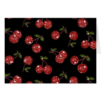 RAB Rockabilly Väldigt Cherry Cherries on Black Hälsningskort
