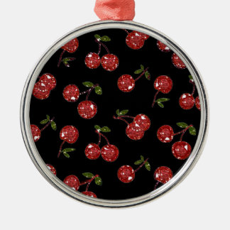 RAB Rockabilly Väldigt Cherry Cherries on Black Julgransprydnad Metall