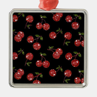 RAB Rockabilly Väldigt Cherry Cherries on Black Julgransprydnad Metall