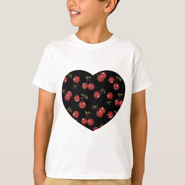 RAB Rockabilly Väldigt Cherry Cherries on Black Tee (Framsida)