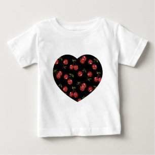 RAB Rockabilly Väldigt Cherry Cherries on Black Tee Shirt