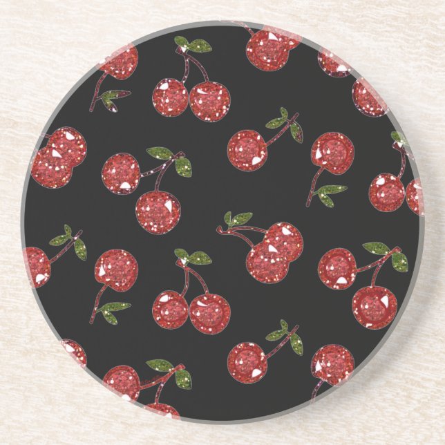 RAB Rockabilly Väldigt Cherry Cherries on Black Underlägg (Framsidan)