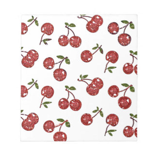 RAB Rockabilly Väldigt Cherry Cherries On White Anteckningsblock