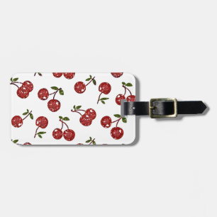 RAB Rockabilly Väldigt Cherry Cherries On White Bagagebricka