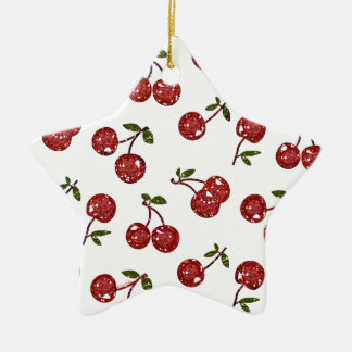RAB Rockabilly Väldigt Cherry Cherries On White Julgransprydnad Keramik