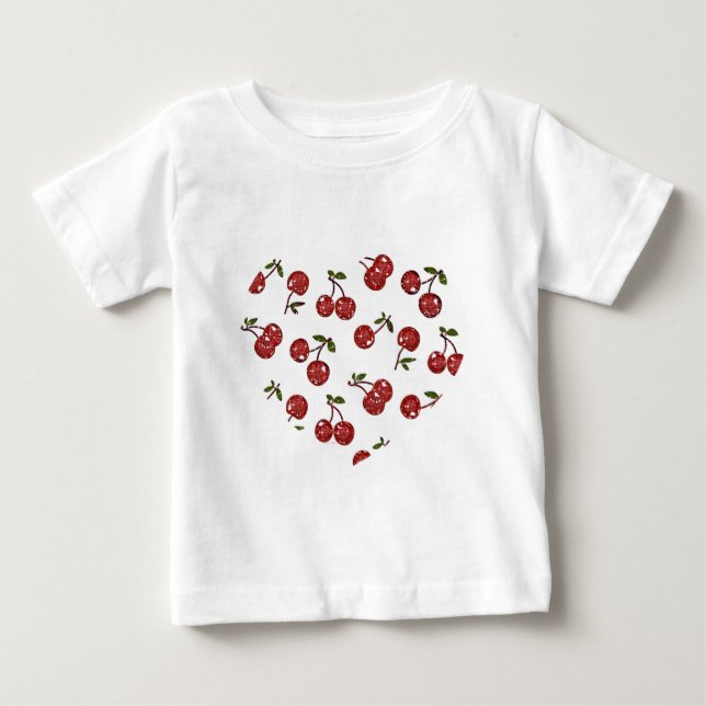 RAB Rockabilly Väldigt Cherry Cherries On White T-shirt (Framsida)
