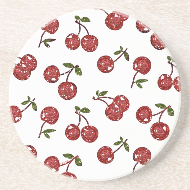 RAB Rockabilly Väldigt Cherry Cherries On White Underlägg (Framsidan)