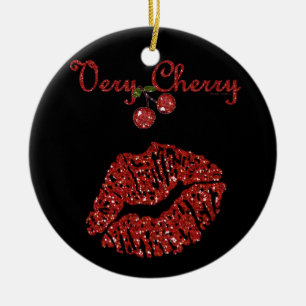 RAB Rockabilly Väldigt Cherry Kiss Julgransprydnad Keramik