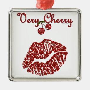 RAB Rockabilly Väldigt Cherry Kiss Julgransprydnad Metall
