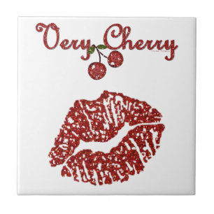 RAB Rockabilly Väldigt Cherry Kiss Kakelplatta