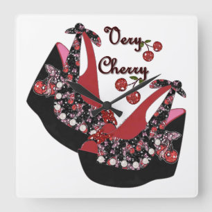 RAB Rockabilly Väldigt Cherry Shoes Fyrkantig Klocka