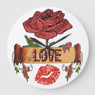 RAB Rockabilly Valentine Ro, Kärlek och Lipstick Stor Klocka