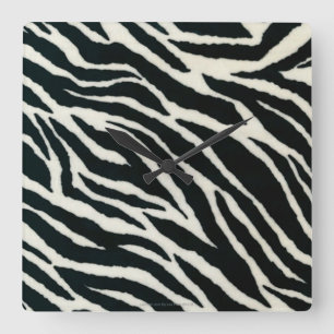 RAB Rockabilly Zebra tryck Black & White Fyrkantig Klocka