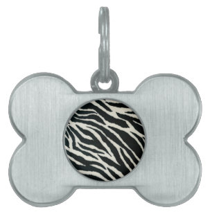 RAB Rockabilly Zebra tryck Black & White ID-bricka Husdjur