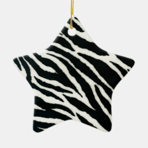 RAB Rockabilly Zebra tryck Black & White Julgransprydnad Keramik