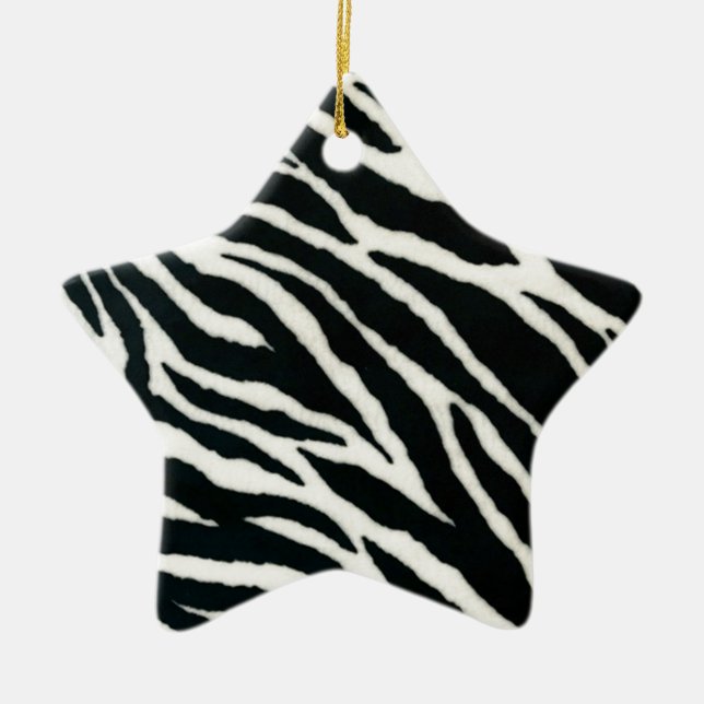 RAB Rockabilly Zebra tryck Black & White Julgransprydnad Keramik (Framsidan)