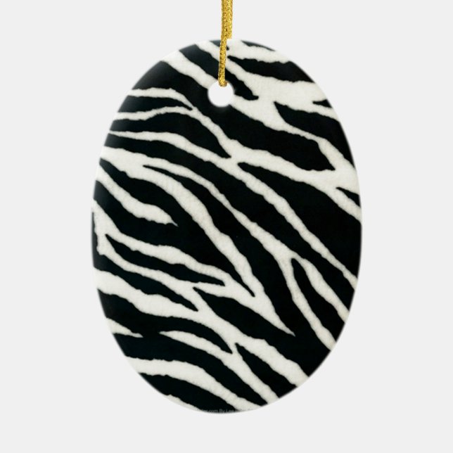 RAB Rockabilly Zebra tryck Black & White Julgransprydnad Keramik (Framsidan)