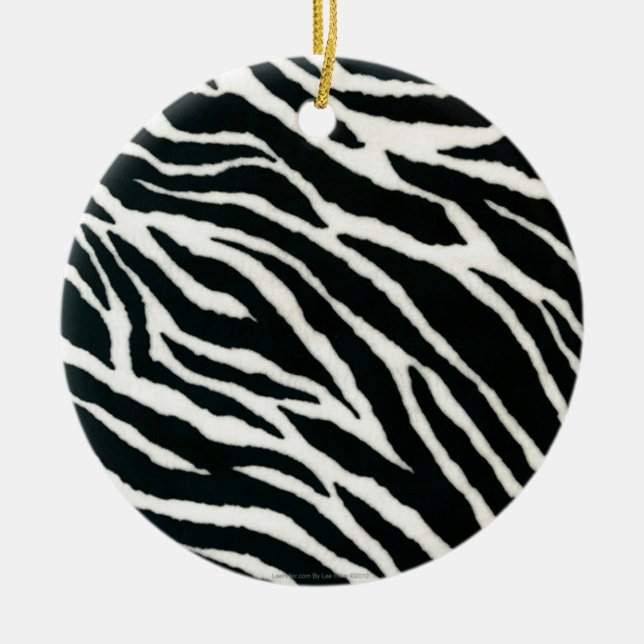 RAB Rockabilly Zebra tryck Black & White Julgransprydnad Keramik (Framsidan)